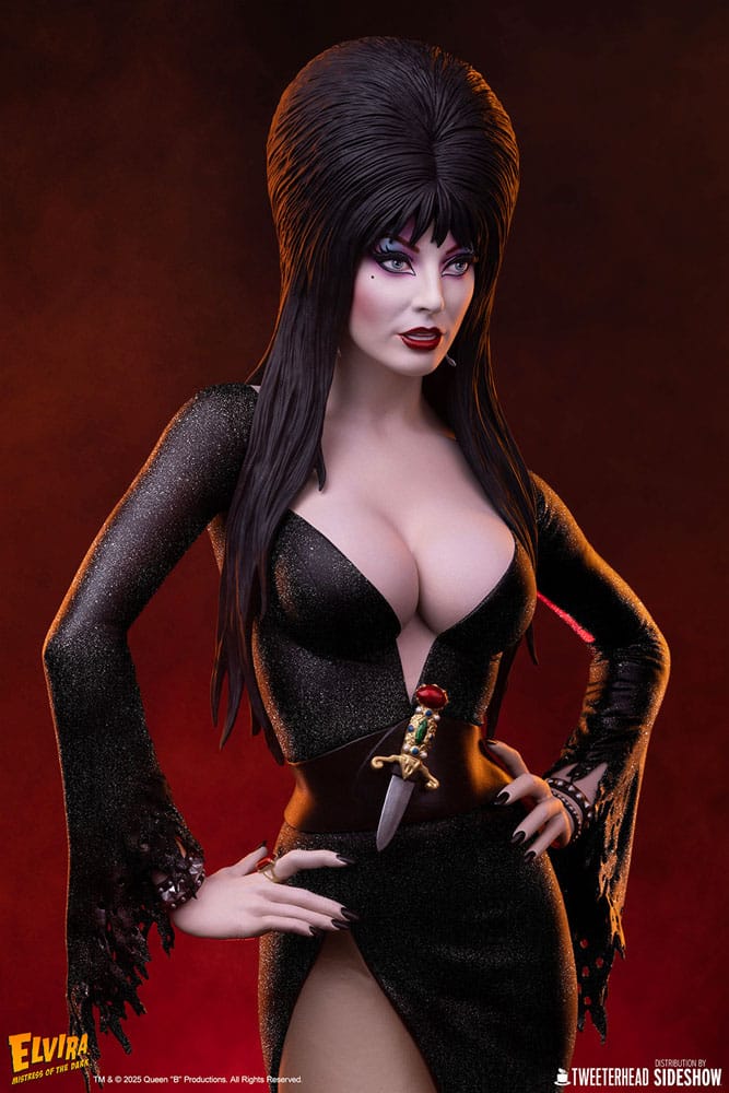 Elvira: Mistress of the Dark Maquette 1/4 Elvira (Black Glitter Dress) 48 cm